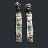 Handmade earrings with blue stone