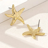 Golden starfish earring