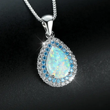 Bright Blue Opal Necklace