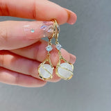 Moonstone earrings with a sparkling sheen