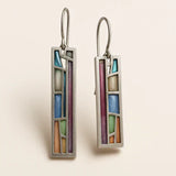Vintage silver earrings with mosaic