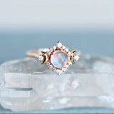Smooth ring with a moonstone