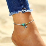 Stars and Shells with Natural Stones Anklet