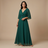Lucía - Chiffon dress with V-neck