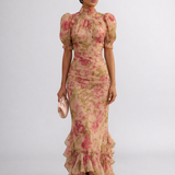 Rosario | Lilleline Chiffon Pikad Kleidid