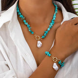 Elegant Nature Stone and Bead Jewelry Set