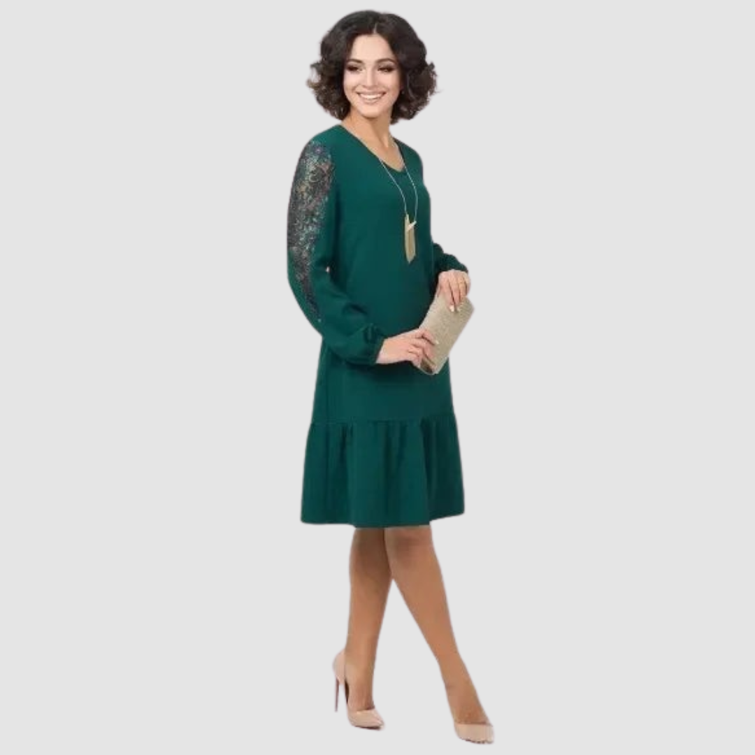 Mina™ Elegantne pitsist varrukaga midi kleit