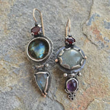 Vintage green stone earrings