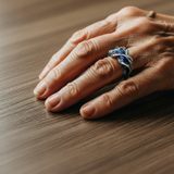 Vintage Golden Ocean Wave Ring