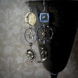 Sun and Moon Pendant Earrings