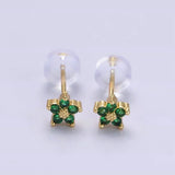 Nail earrings with delicate flowers
