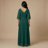 Lucía - Chiffon dress with V-neck