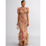 Rosario | Lilleline Chiffon Pikad Kleidid