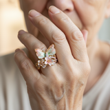 Nature's dazzling butterfly ring with zirconia
