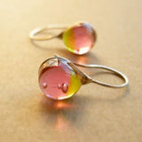 Vintage earrings with amber glass drop