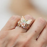 Nature's dazzling butterfly ring with zirconia