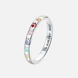Silver ring with footprint design