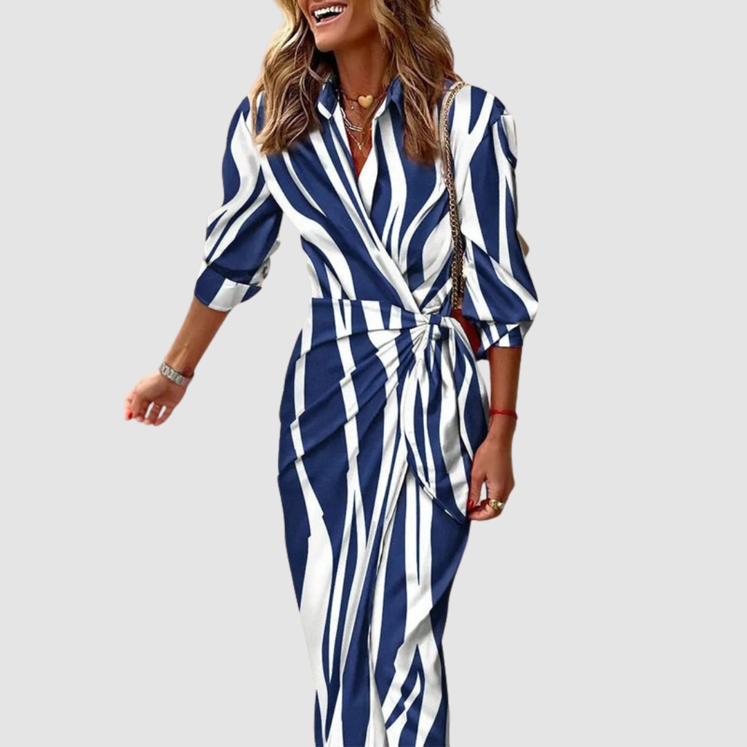 Cecilia™ Elegantne Rikkaliku Triibuga Kleid