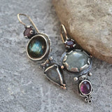 Vintage green stone earrings