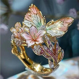 Nature's dazzling butterfly ring with zirconia