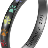 Silver ring with footprint design