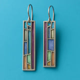 Vintage silver earrings with mosaic