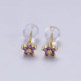 Nail earrings with delicate flowers