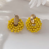 Pair of bohemian handcrafted earrings with beads