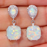 Vintage Opal and Zirconia Earrings