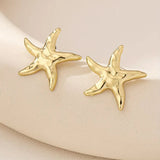 Golden starfish earring