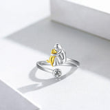 925 Sterling Silver Ring with Zirconia – Adjustable and Handmade