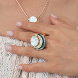 Triple Layered Boho Ring with Enamel