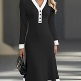 Kaylin™ Stiilne Pika Varrukaga Kleid
