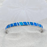 Silver bracelet with blue opal