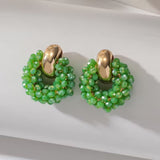 Pair of bohemian handcrafted earrings with beads