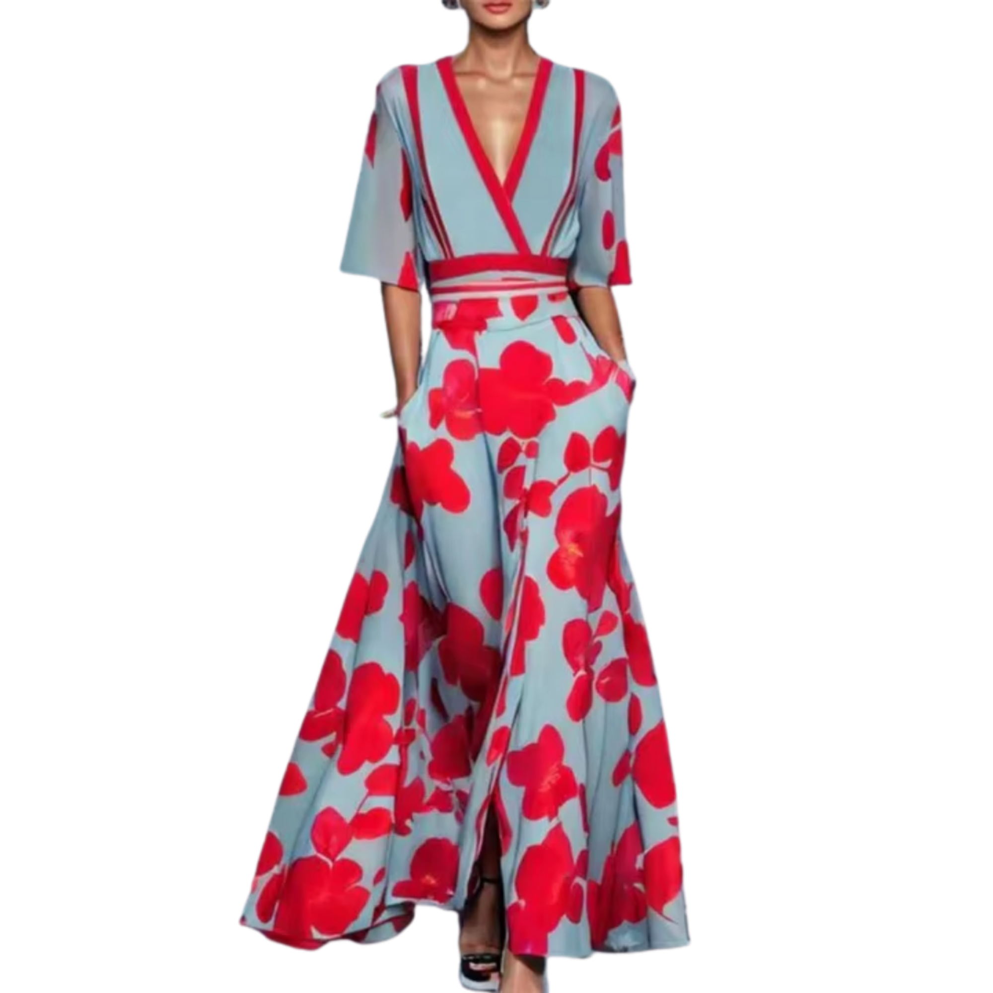 Noelle | Floral V-neck Spring Wrap
