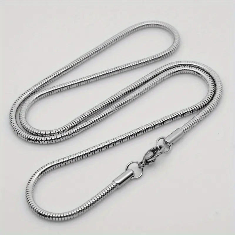 Minimalist-style braided stainless steel necklace