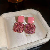 Square-shaped drop earrings