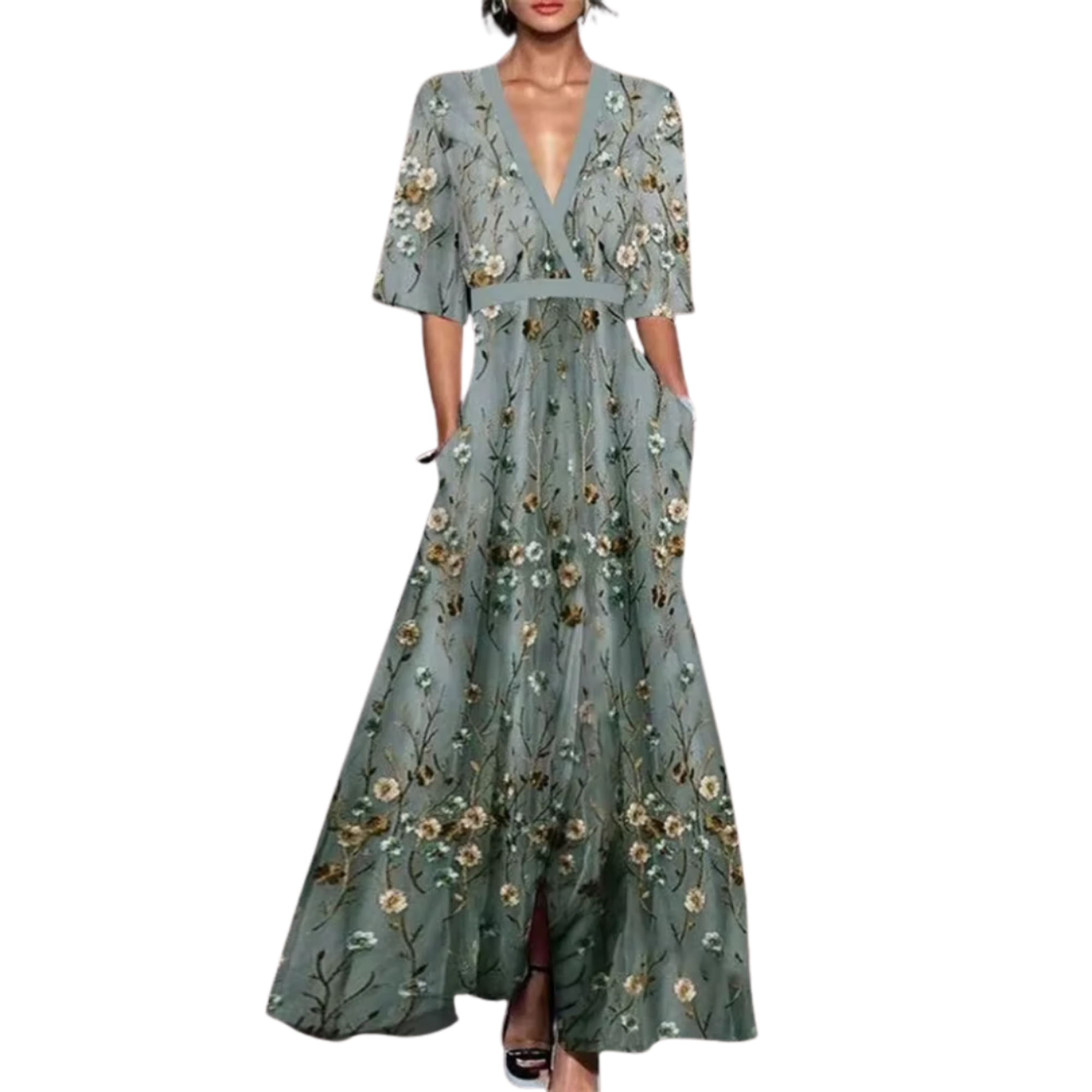 Noelle | Floral V-neck Spring Wrap