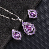 Necklace and earrings Nadine Amatista