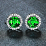 Emerald and diamond earrings