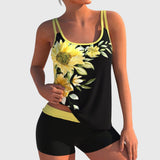 Flor – Lillene tankini lühikeste pükstega, lame kõhu efekt