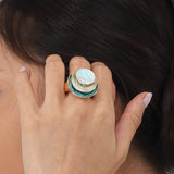 Triple Layered Boho Ring with Enamel