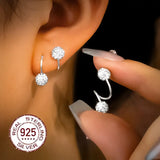 Double Helix Earrings with Sparkly Zircon