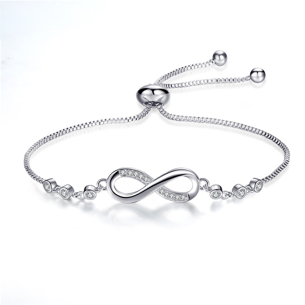 Adjustable Sterling Silver Infinity Bracelet