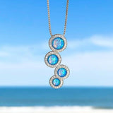 Zircon necklace with opal in silver