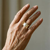 Golden Ring with Vintage Pearls