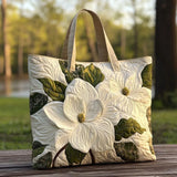 Elegant embroidered handbag with floral pattern