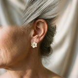 Elegant golden petal earrings