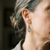Old silver opal earrings